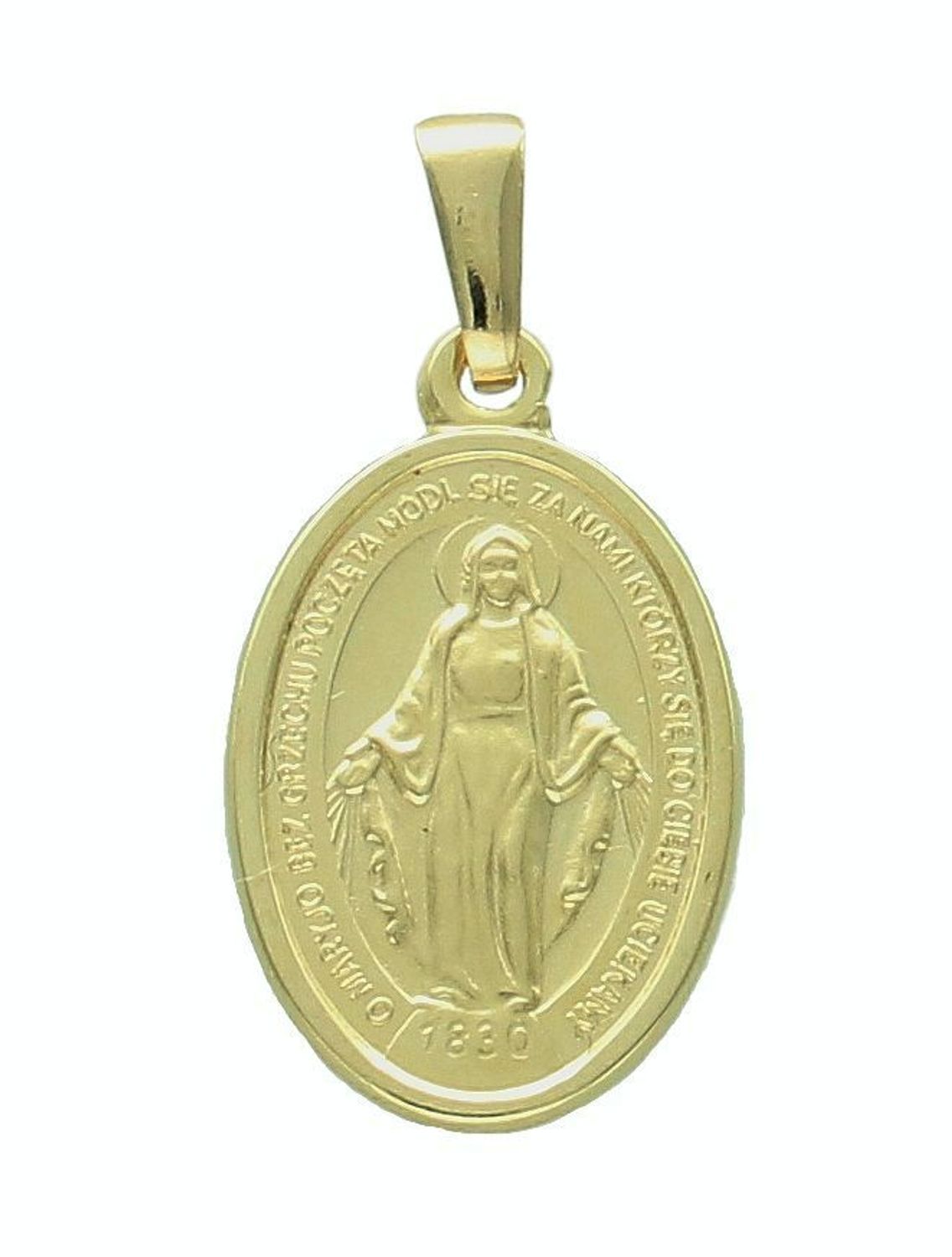 Złota zawieszka 585 Maryja Niepokalana.jpg